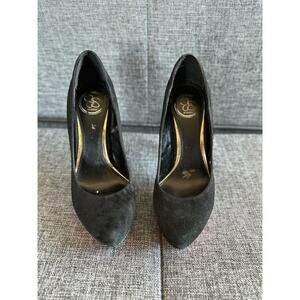 Jessica Simpson JS by Jessica black suede orange & gold accent pump heels